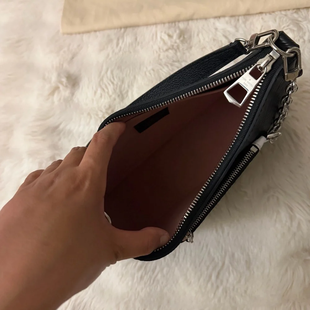 Louis Vuitton Black Marelle Shoulder Bag with Silver Hardware - Picture 7 of 8